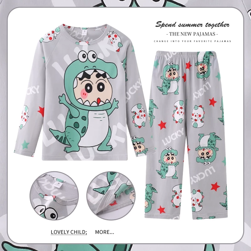 Baju tidur budak Bộ Đồ Ngủ Trẻ Em Bé Trai Dài Tay Đồ Ngủ Bộ Đồ Ngủ Bộ Quần Áo Bé Trai