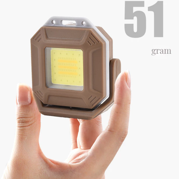 Đèn làm việc COB mới đa chức năng và tiện lợi Type-C sạc mini cắm trại ba nguồn ánh sáng di động từ tính xoay móc khóa