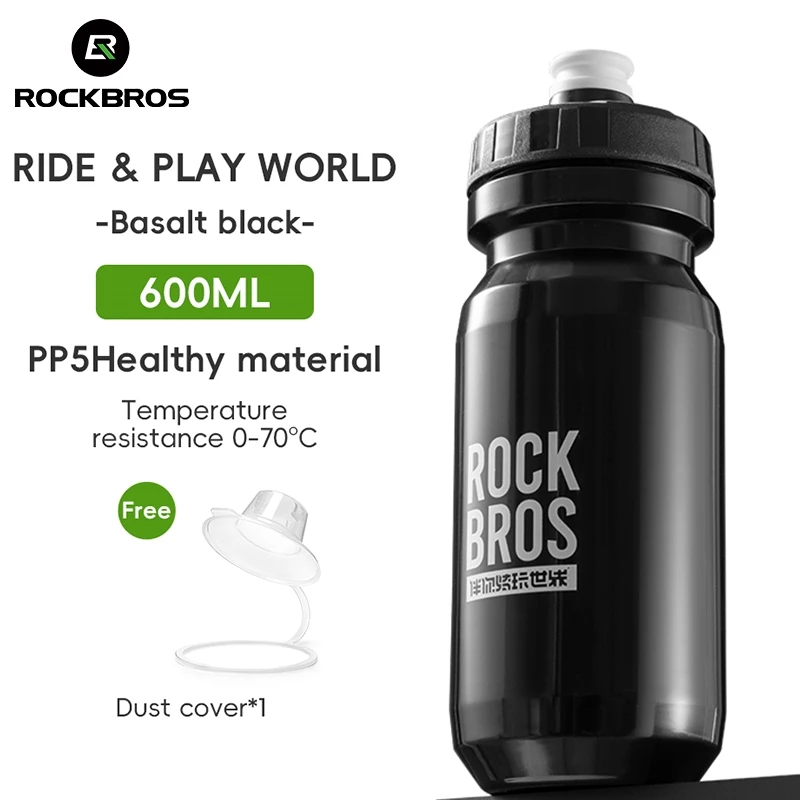 ROCKBROS Bình Nước Xe Đạp 600ML Chống Rò Rỉ Nhựa PP Thể Thao Ngoài Trời