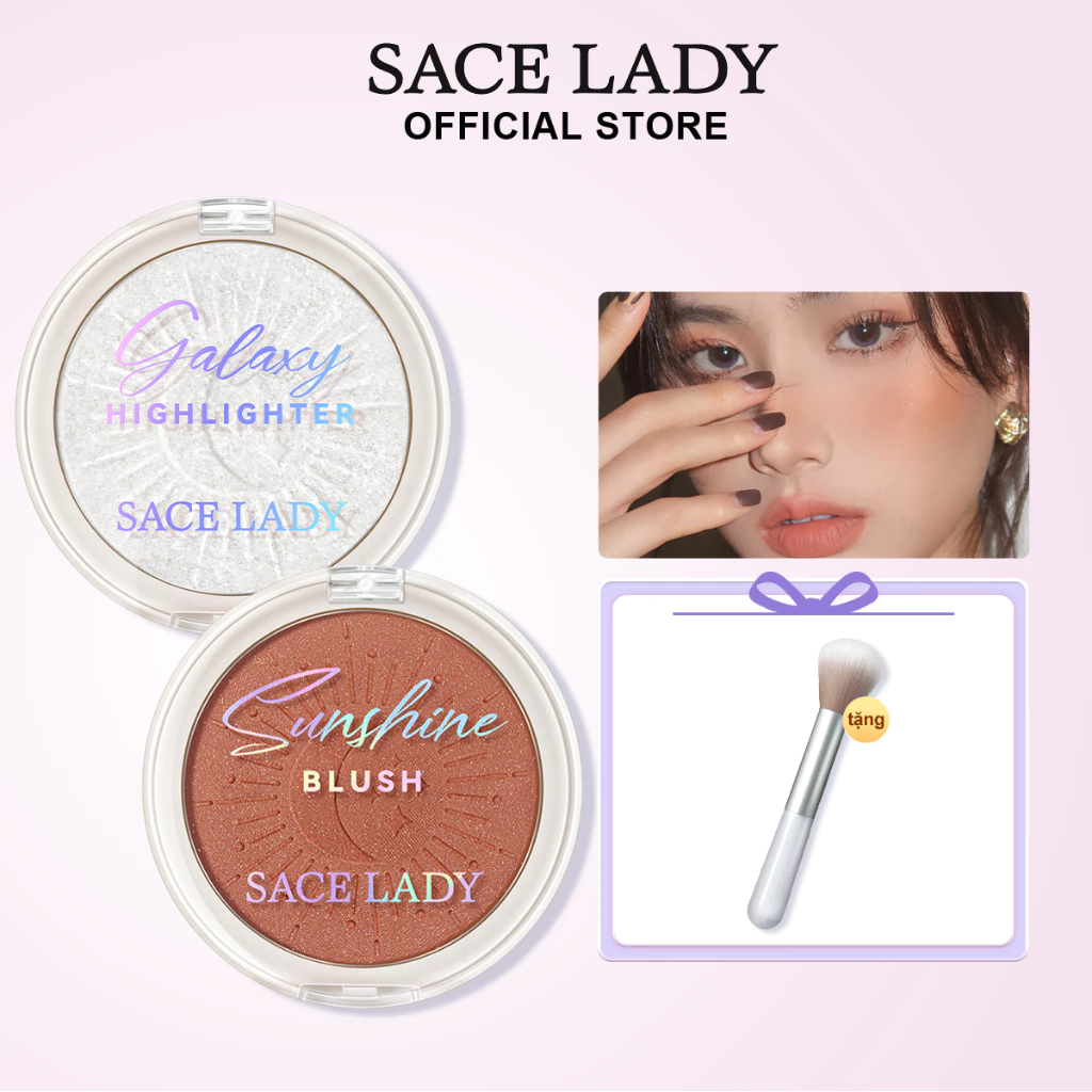 Phấn Bắt Sáng Highlighter SACE LADY Smooth + Thấm Nước Má Hồng