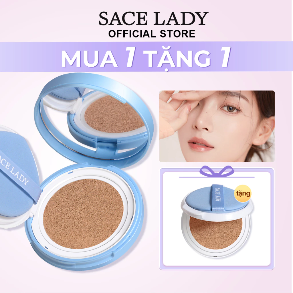 Cushion SACE LADY  Lâu Trôi Chống Thấm Nước Trang Diểm Mặt SPF50/PA+++ Phấn Nước