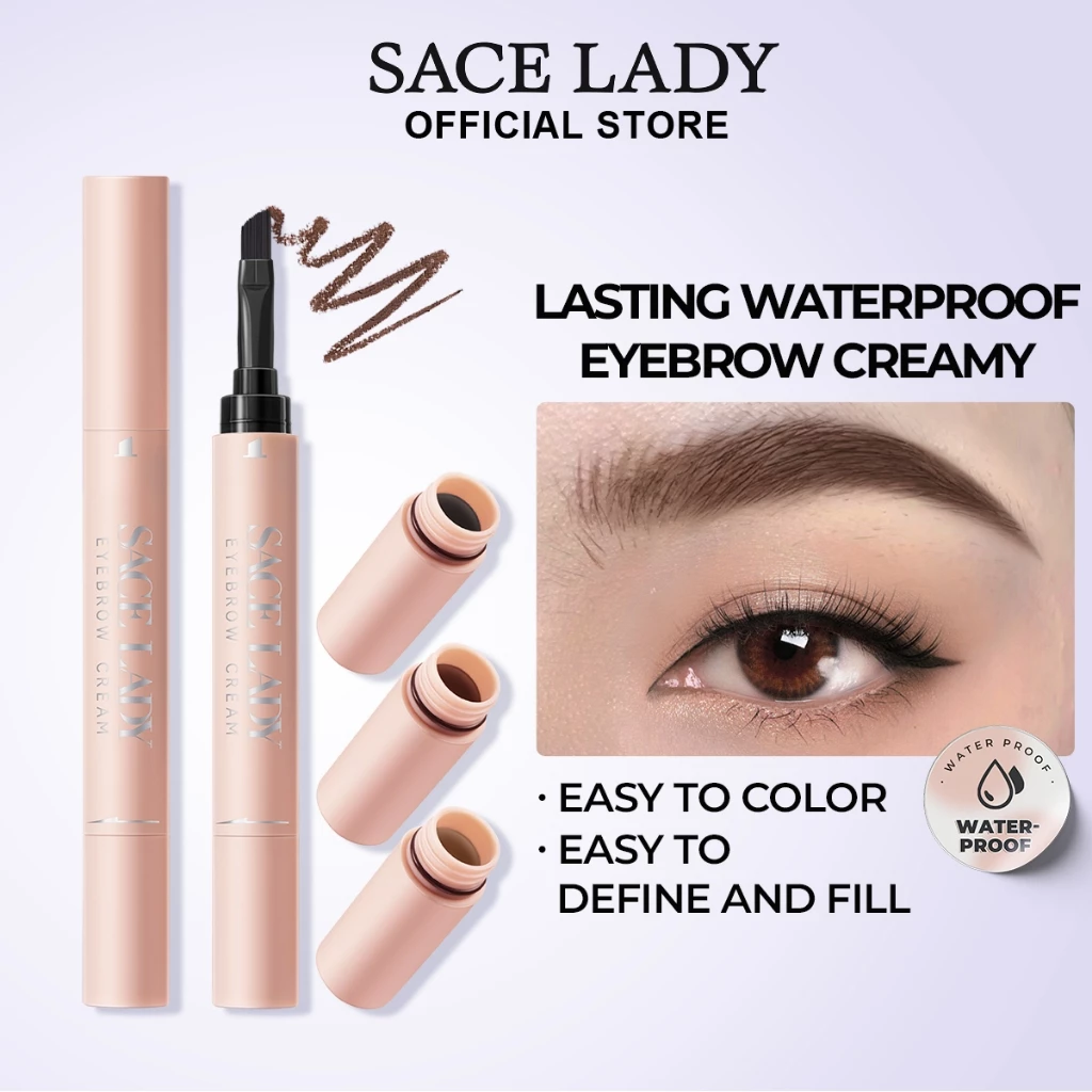 Chì Kẻ Lông Mày SACE LADY Trang Diểm Chống Thấm Nước Lâu Trôi Kèm Cọ 1.5g