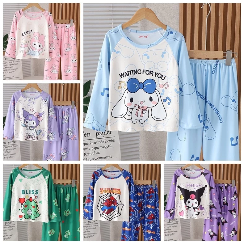 Bộ Đồ Ngủ Trẻ Em Bé Gái Dài Tay Bộ Đồ Ngủ Bộ Quần Áo Trẻ Em Bé Gái Đồ Ngủ baju budak perempuan murah Thời Trang Bé Gái