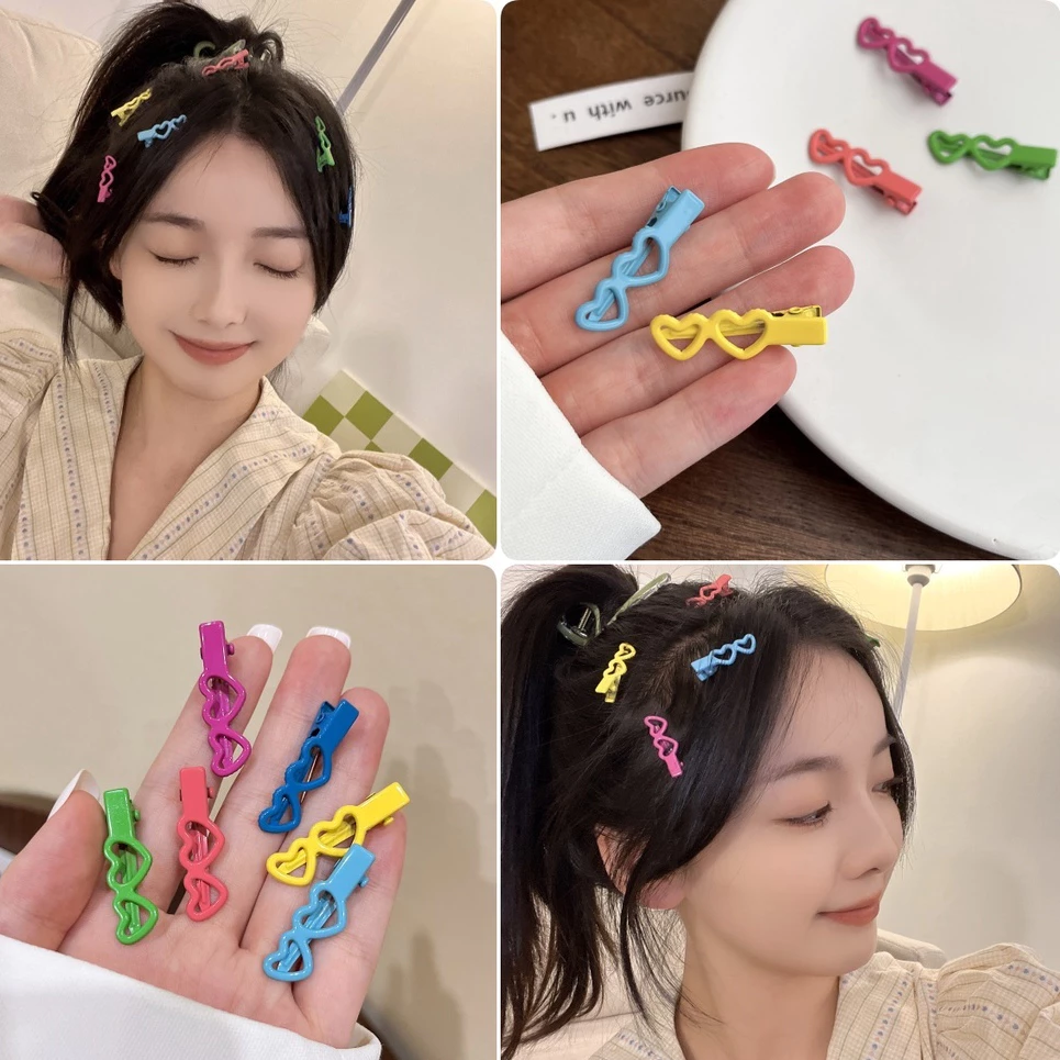 💕Dy💕Kẹp Tóc Hình Trái Tim / Vương Miện / Thỏ / Trái Tim Mini Dễ Thương Cho Bé Gái
