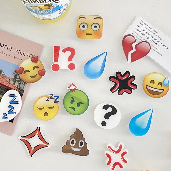 💕Dy💕Kẹp Tóc Hình Emoji Bằng Acrylic Chống Ồn