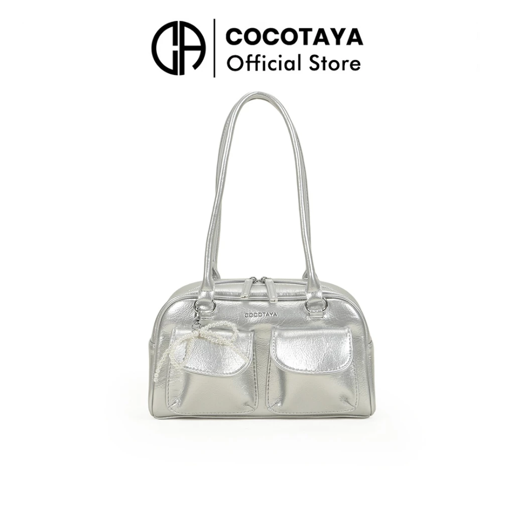(Cocotaya) Aubby Bag Túi xách nữ đeo vai có đính hạt ngọc trai, túi kẹp nách