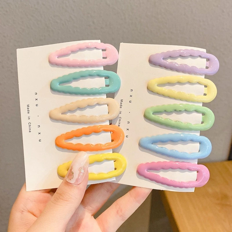 💞Cherry💞 Kẹp Tóc Hình Giọt Nước Gợn Sóng Màu Sắc Ngọt Ngào Phong Cách Hàn Quốc 1 Cái Cho Nữ