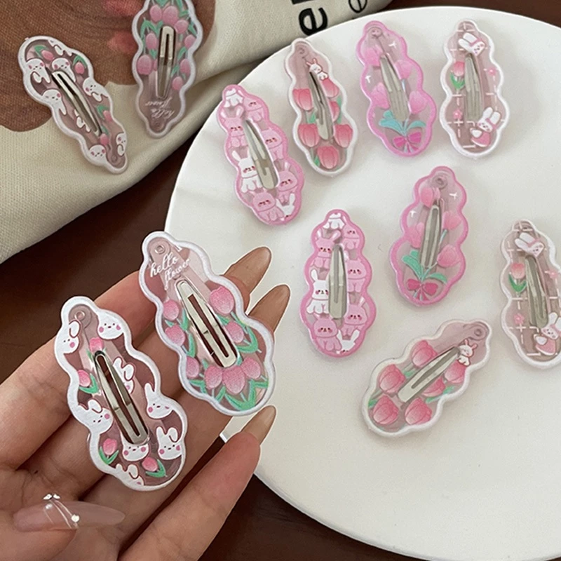 💕Dreamy💕Kẹp Tóc Hình Hoa tulip / Thỏ / Đám Mây Hoạt Hình Kiểu Hàn Quốc Dễ Thương Cho Bé Gái