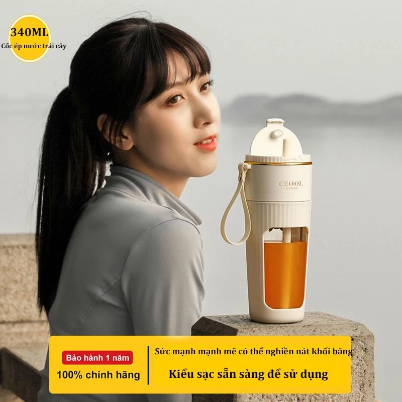 Máy xay sinh tố mini MODONG 340ML Máy ép trái cây không dây cầm tay  Công suất lớn Cốc ép trái cây thể thao