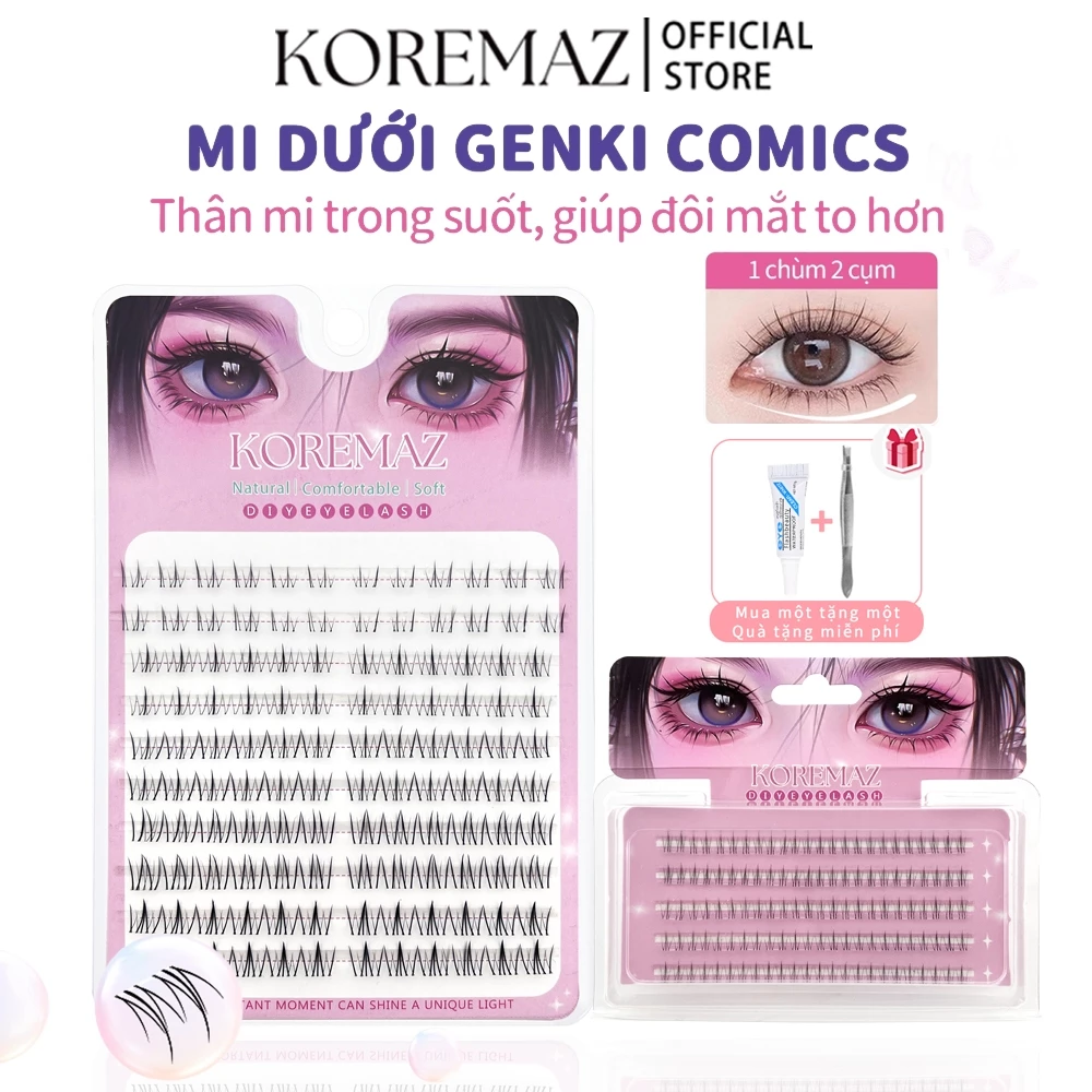 Lông mi dưới giả KOREMAZ 5 hàng 3mm-6mm trang điểm tự nhiên