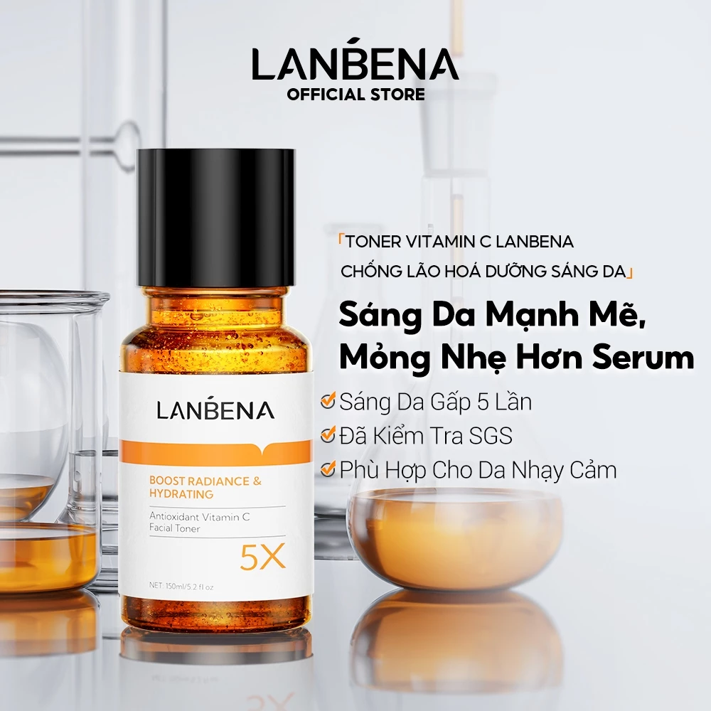 LANBENA Toner PLUS Vitamin C (150ml)- Dưỡng Trắng x5L Hỗ Trợ Làm Trắng Da Chống Lão Hóa Da Trẻ Hóa Da Skincare