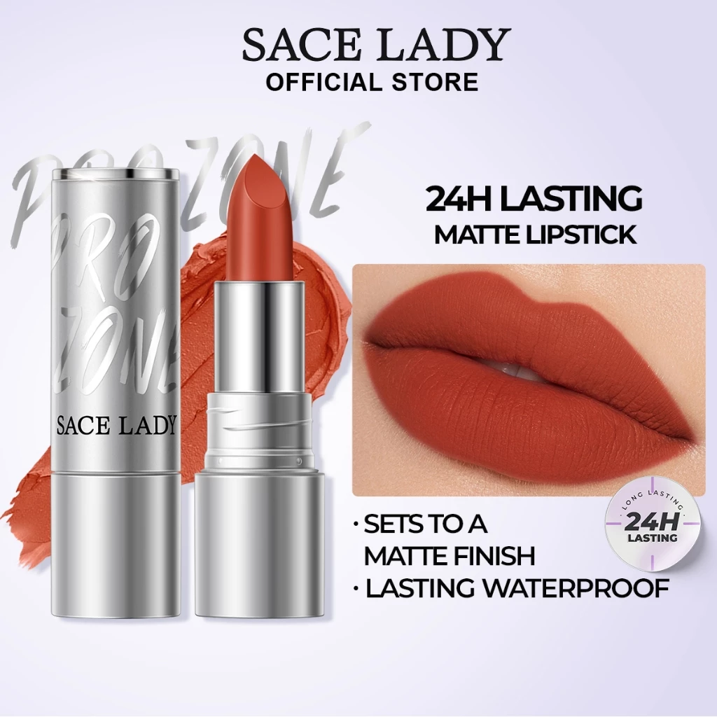 Son Môi SACE LADY 24H Mờ Lâu Trôi Chống Nhòe Chống Thấm Nước Trang Diểm Môi Cốc Chống Dính