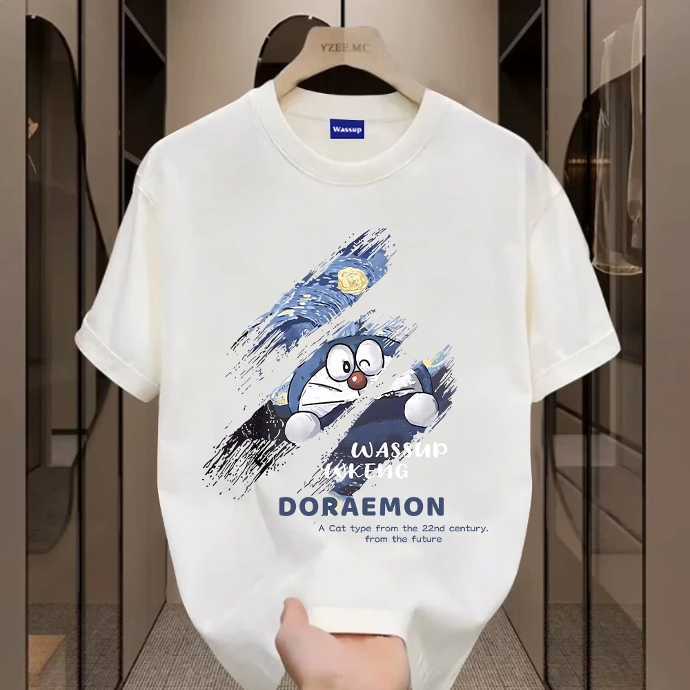 ✨Hàng có sẵn✨WASSUP Cartoon Doraemon-Áo thun nam mới! cotton, thời trang, Unisex