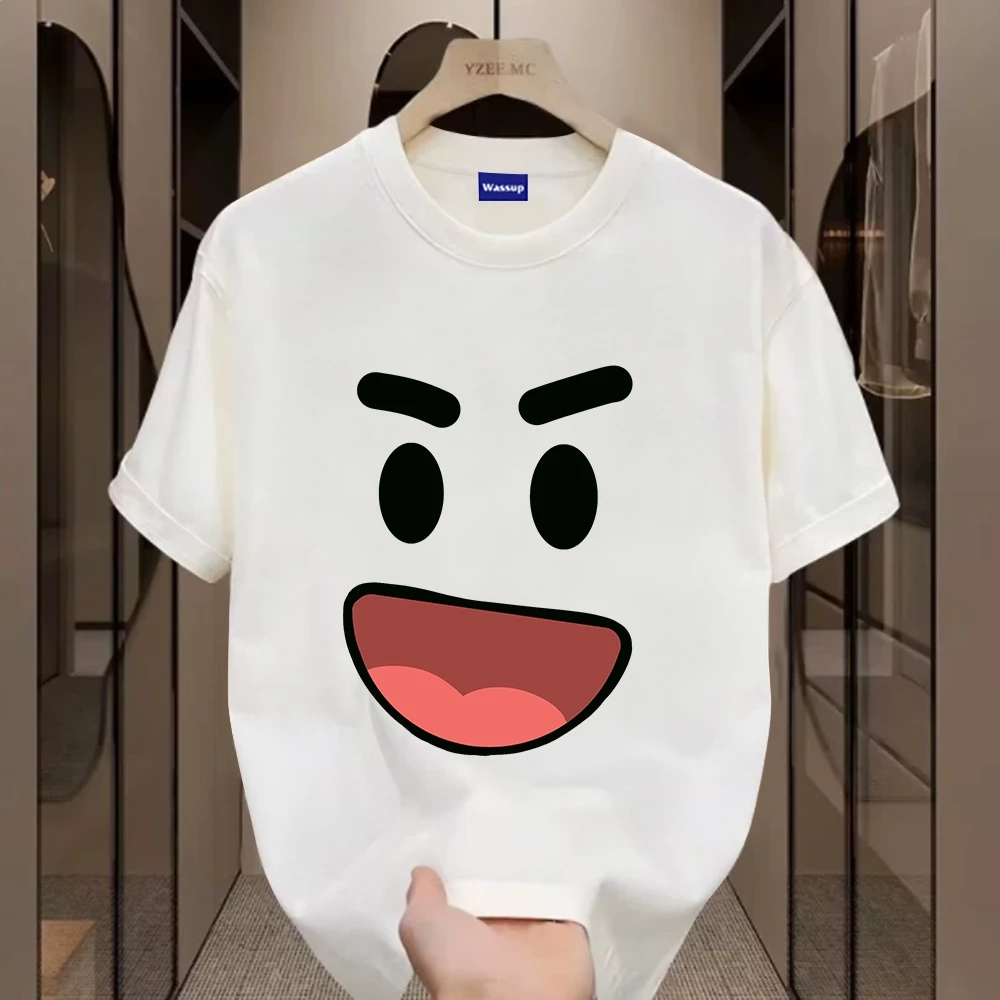 ✨Hàng có sẵn✨WASSUP Big mouth and smiling face-Áo thun nam mới! cotton, thời trang, Unisex