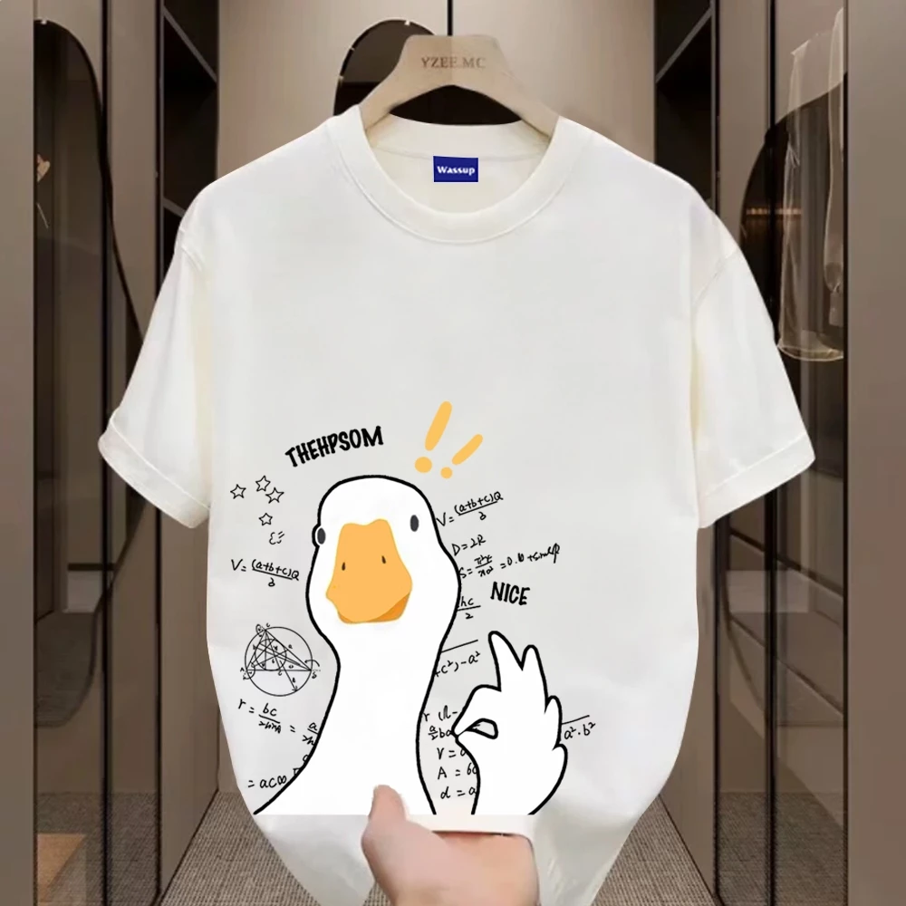 ✨Hàng có sẵn✨WASSUP Fun Math Duck-Áo thun nam mới! cotton, thời trang, Unisex