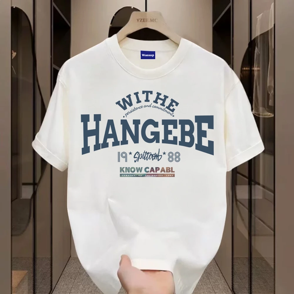 ✨Hàng có sẵn✨WASSUP Retro alphabet-Áo thun nam mới! cotton, thời trang, Unisex