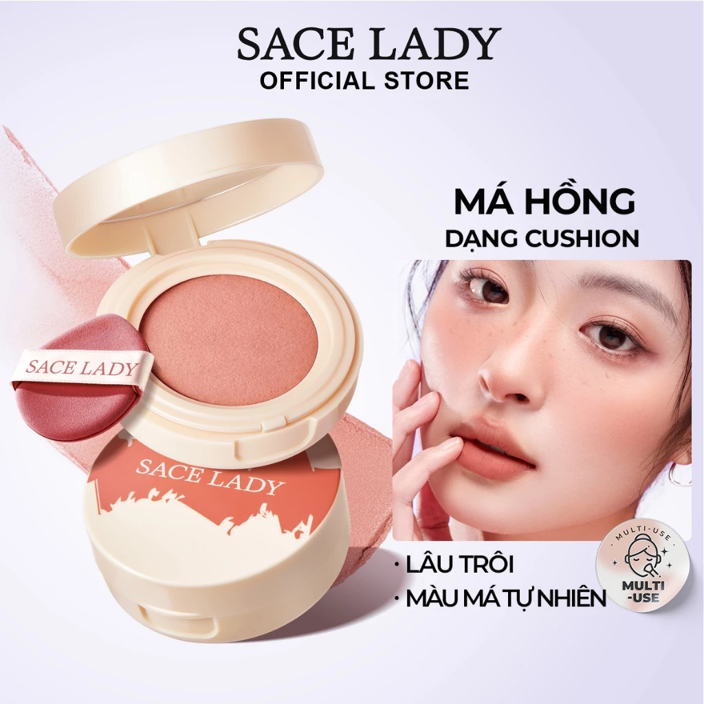 Má Hồng SACE LADY Màu Sắc Lâu Trôi Đa Năng Kết Cấu Mượt Mà Tự Nhiên Trang Điểm