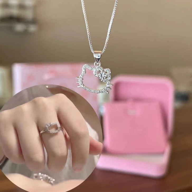 💕Dreamy💕Hello Kitty Quà Tặng Sinh Nhật Vòng Cổ Kitty Nữ Ngọt Ngào Và Đáng Yêu Mặt Dây Chuyền Xương Đòn Dây Xích Cho Bạn Gái Đi Bộ Quà Tặng Bán Chạy