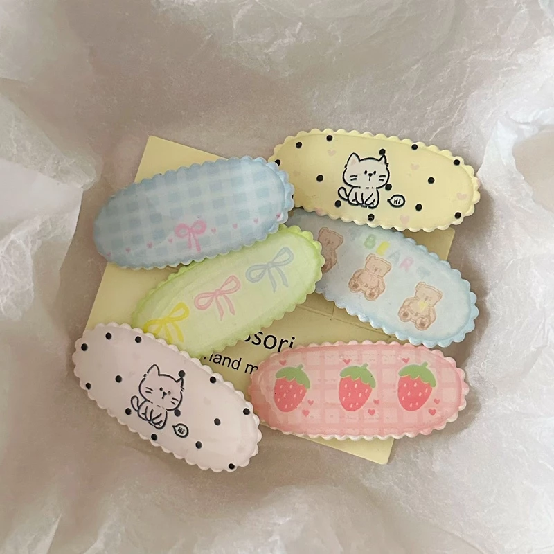 💕Dreamy💕Kẹp tóc nơ mèo Acrylic thông thường dành cho nữ