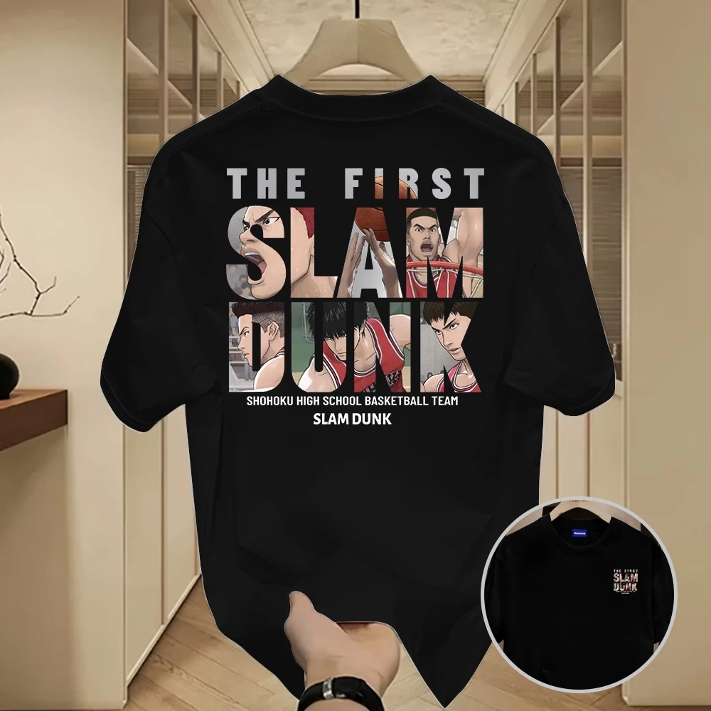 ✨Hàng có sẵn✨WASSUP SLAM DUNK-Áo thun nam mới! cotton, thời trang, Unisex