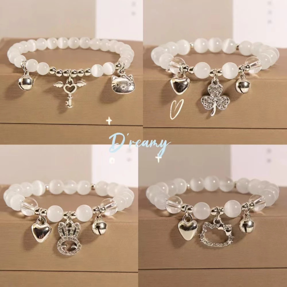 💕Dreamy💕Dễ Thương Vòng Đeo Tay Hình Mèo hello kitty / Bướm / Trái Tim Có Chuông Xinh Xắn