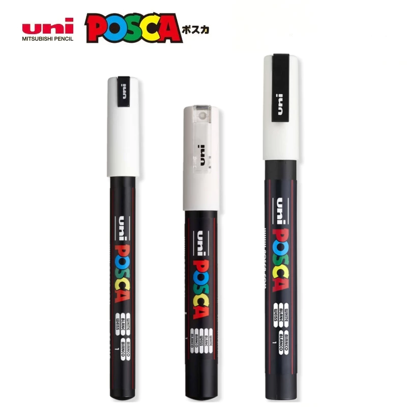 Uni POSCA Acrylic Bút Đánh Dấu 1-PC Trắng Nhật Bản Văn Phòng Phẩm PC-1M 3M 5M Cho Màu Sắc Đồ Dùng Nghệ Thuật Vẽ Graffiti