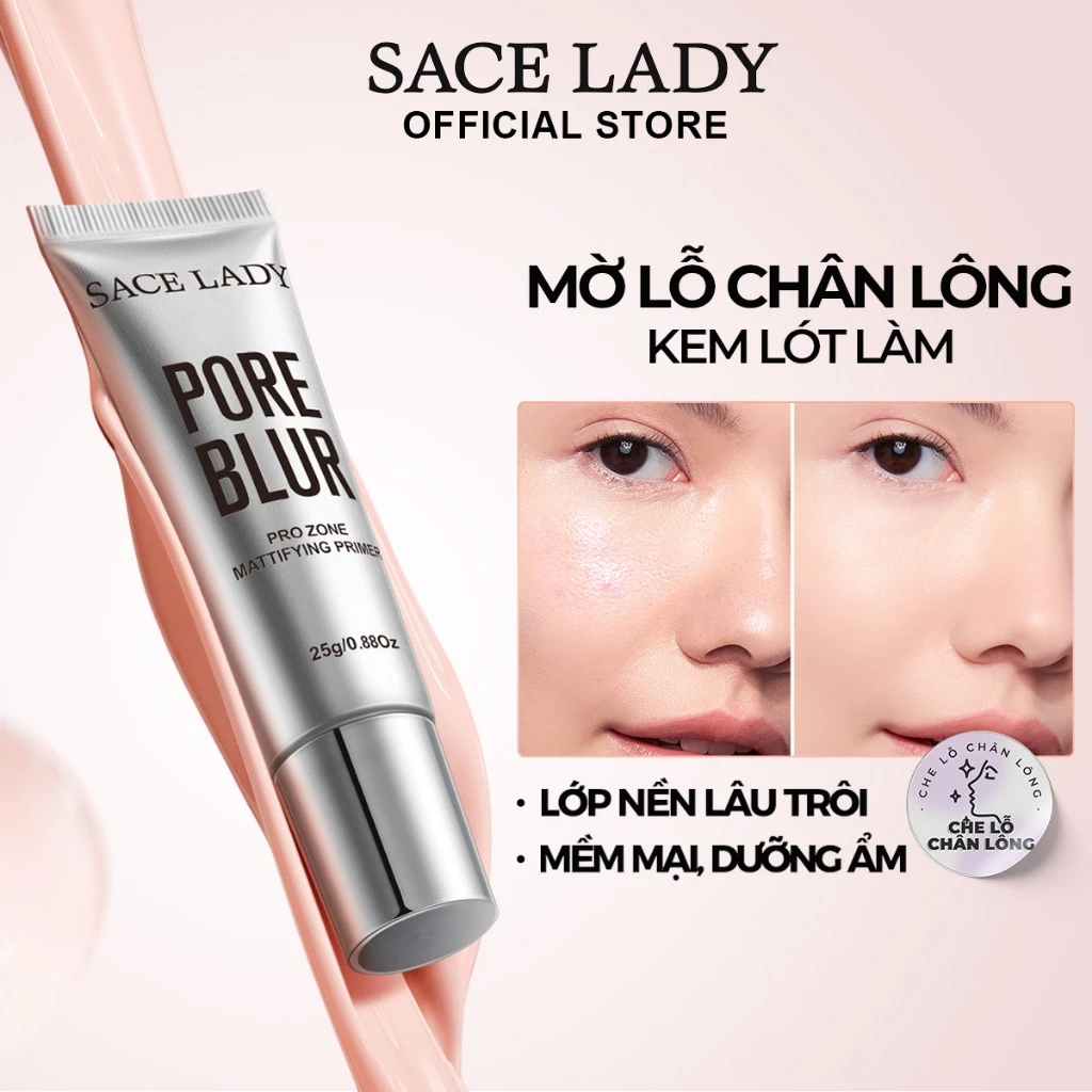 Kem Lót SACE LADY Kiểm Soát Dầu Lấp Dầy Lỗ Chân Lông & Nếp Nhăn Làm Mịn & Hydrat Hóa Da Nền Trang Diểm Lâu Hơn