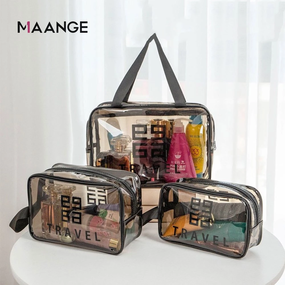 MAANGE Túi đựng mỹ phẩm du lịch trong suốt chống nước 0311