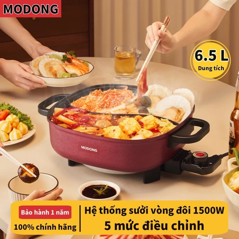 Nồi điện đa năng gia đình Modong 6.5L nồi xào công suất cao Nồi cảm ứng tích hợp chảo chống dính
