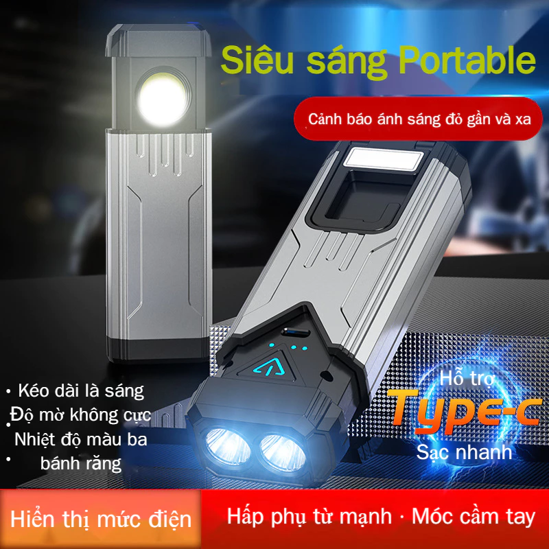 Nâng cấp ngoài trời COB đèn làm việc đa chức năng đèn pin nam châm sạc TYPE-C LED mạnh bảo trì siêu sáng đèn sửa chữa ô tô