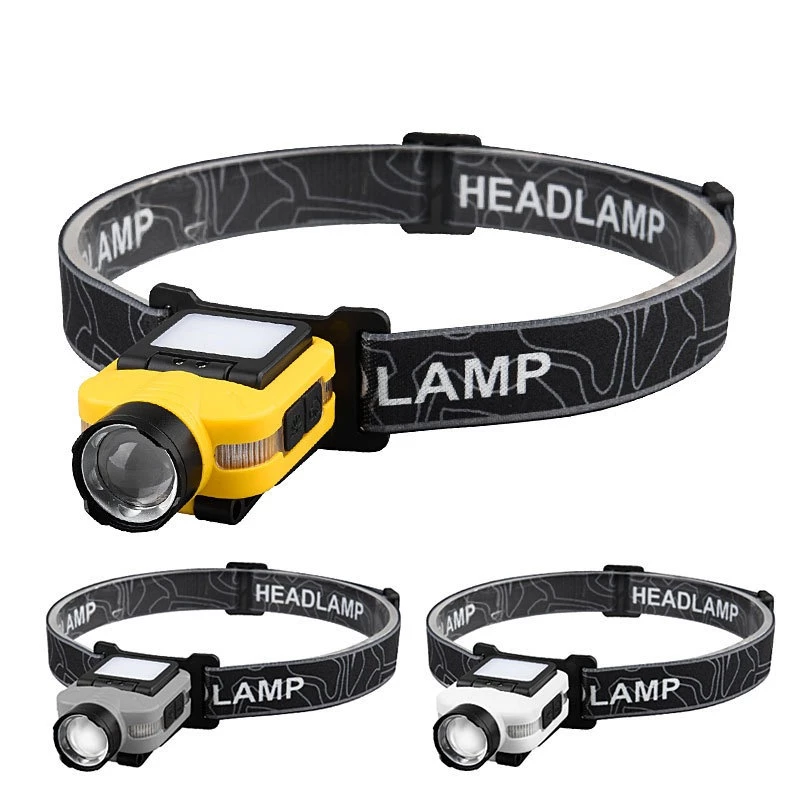 Đèn pha cảm ứng đa chức năng ngoài trời được nâng cấp TYPE-C sạc ánh sáng mạnh Đèn pha LED siêu sáng Đèn pha cảnh báo màu đỏ xanh lam
