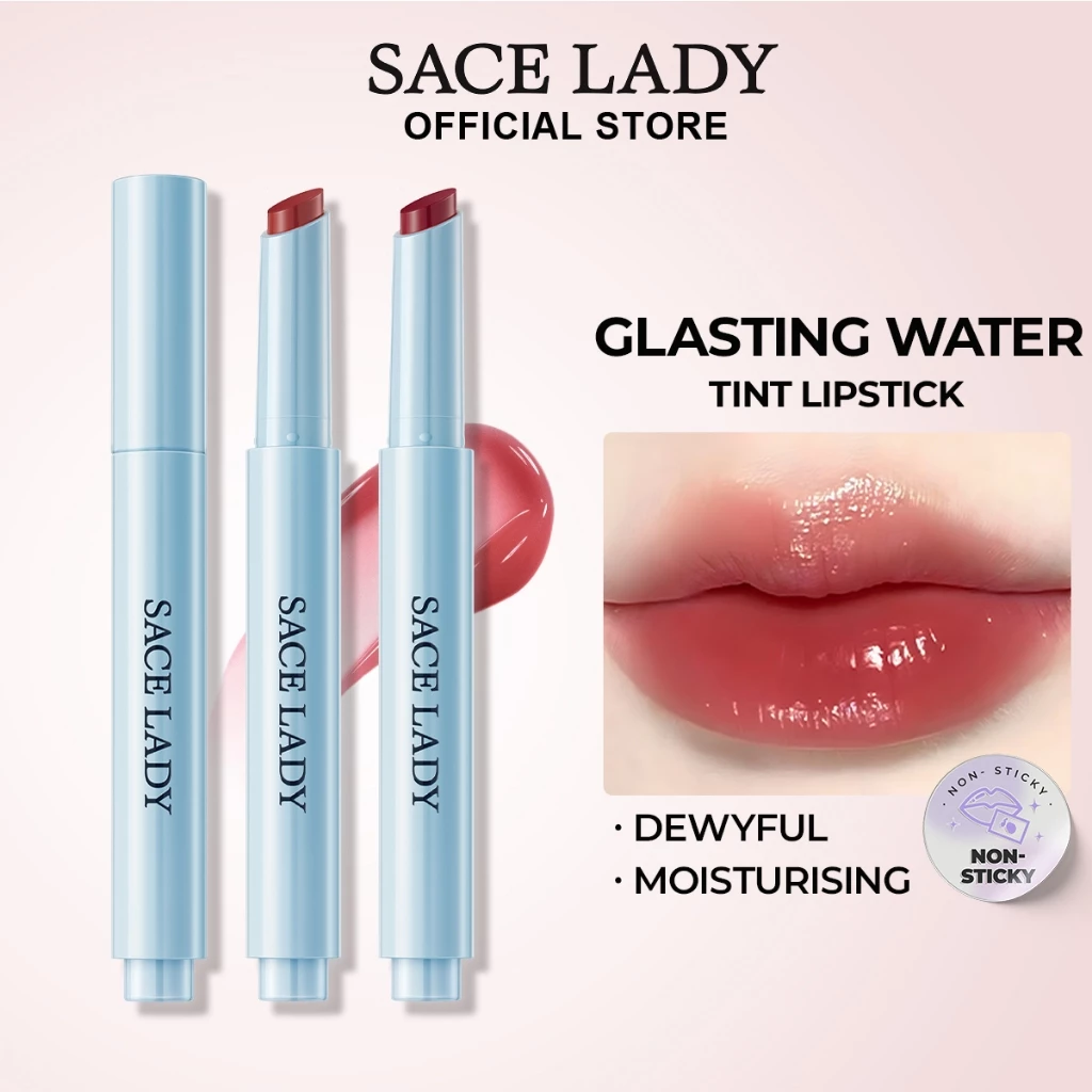 Son Bóng SACE LADY  Mát Màu Nước Lấp Lánh Một Cú Nhấp Chuột Bóng Sáng Bóng Trang Diểm Môi