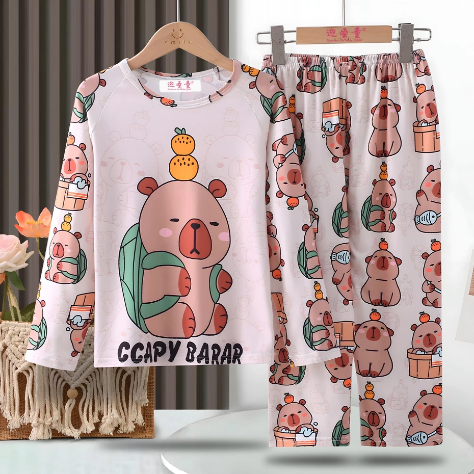 Váy ngủ cổ tròn dài tay dành cho tuổi Teen Capybara Bé trai hoặc Bé gái trong 10 - 11 tuổi