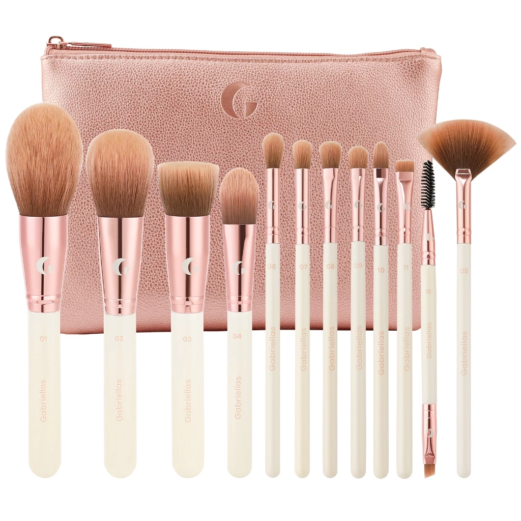 DAIKOU Bộ 12 cọ trang điểm Bộ cọ phấn má hồng tổng hợp chuyên nghiệp