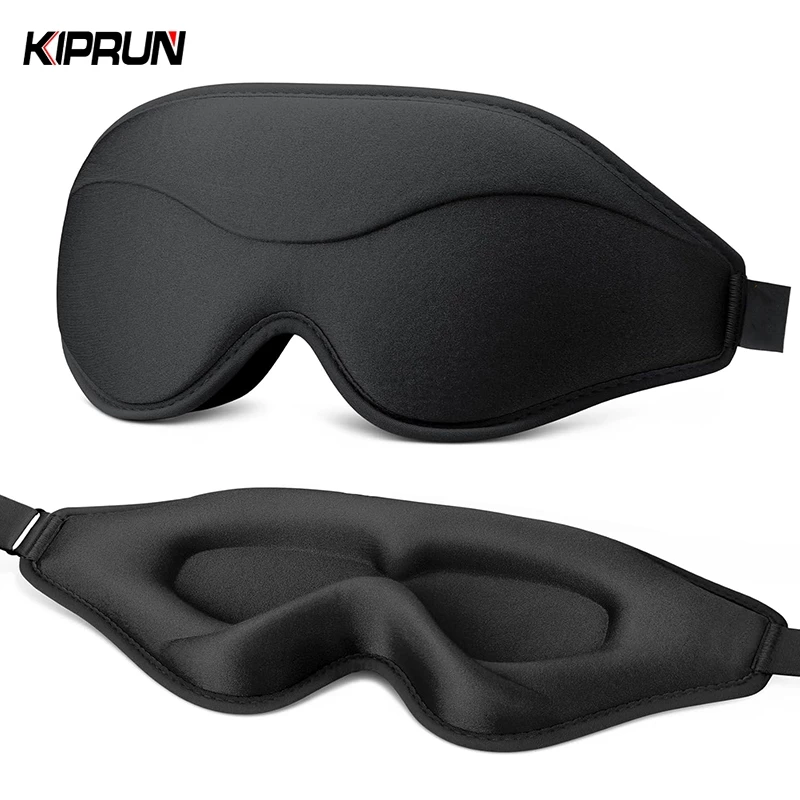 Mặt nạ mắt 3D KIPRUN để ngủ, Mặt nạ mắt ngủ bằng bọt trí nhớ, Mặt nạ ngủ chặn ánh sáng 100%, Miếng dán mắt bịt bằng không áp lực tiện dụng, Ey thân thiện với da mềm siêu tinh tế