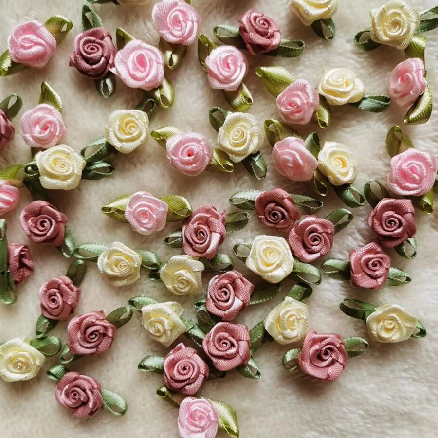 100 Chiếc Handmade Thêu Hoa Hồng Nhỏ Quần Áo Váy DIY Phụ Kiện Và Miếng Dán Trang Trí