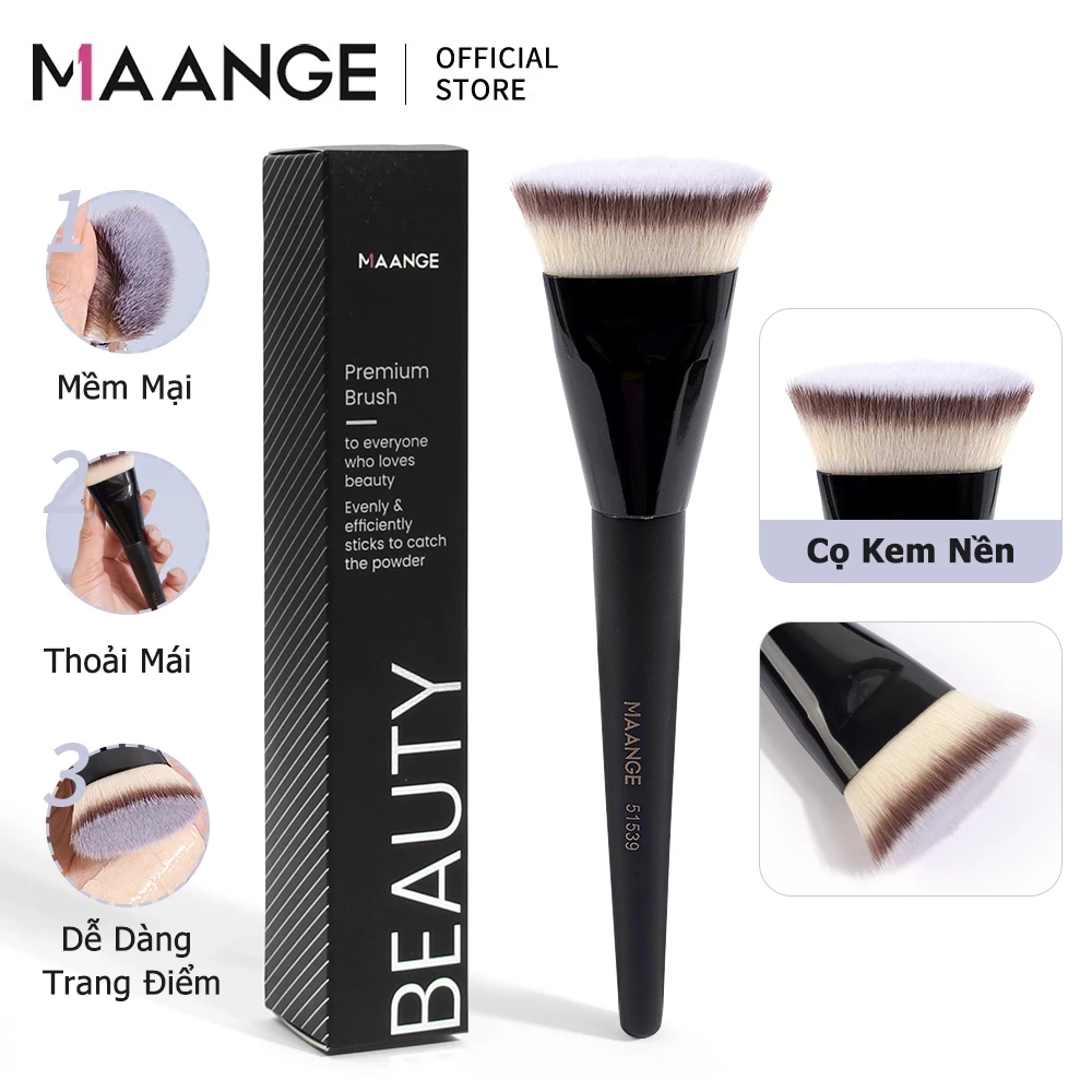 MAANGE Cọ tán kem nền dẹt trang điểm chuyên dụng đầu siêu mềm mịn 51539