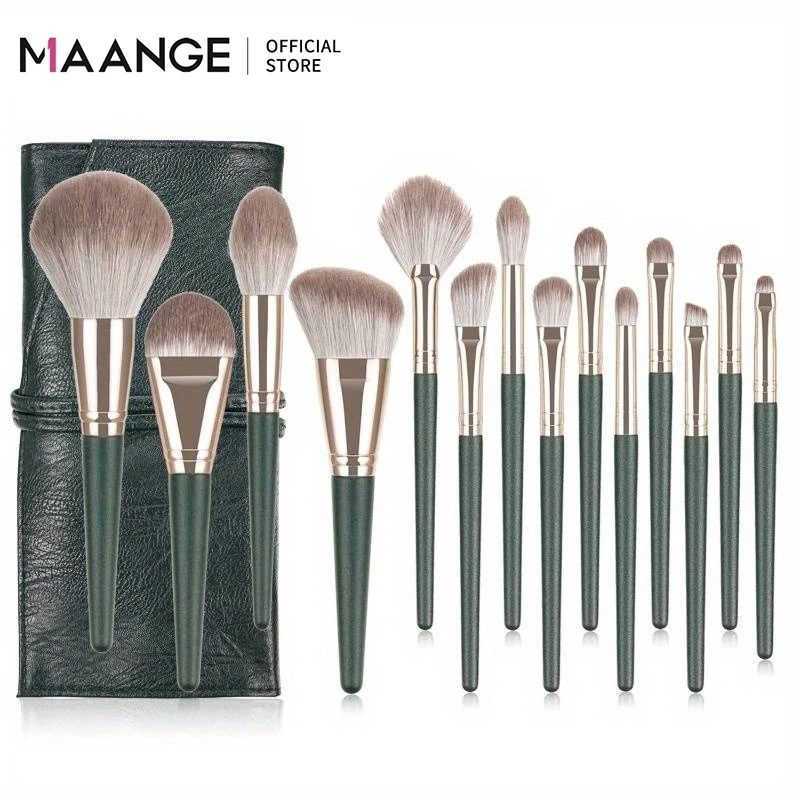 Bộ 14 Cọ Trang Điểm Cá Nhân MAANGE Chính Hãng Siêu Mềm Bám Phấn Kèm Túi Đựng 1340