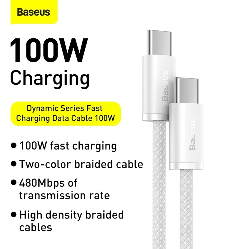 Cáp Baseus 100W PD USB C sang USB Type C cho Macbook Pro iPad Xiaomi Samsung