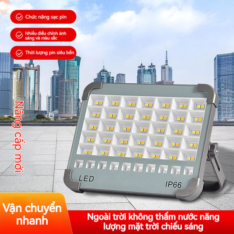 Đèn sân năng lượng mặt trời mới đa năng ngoài trời Đèn cắm trại di động Đèn pha di động LED gia dụng siêu sáng dài độ bền sân