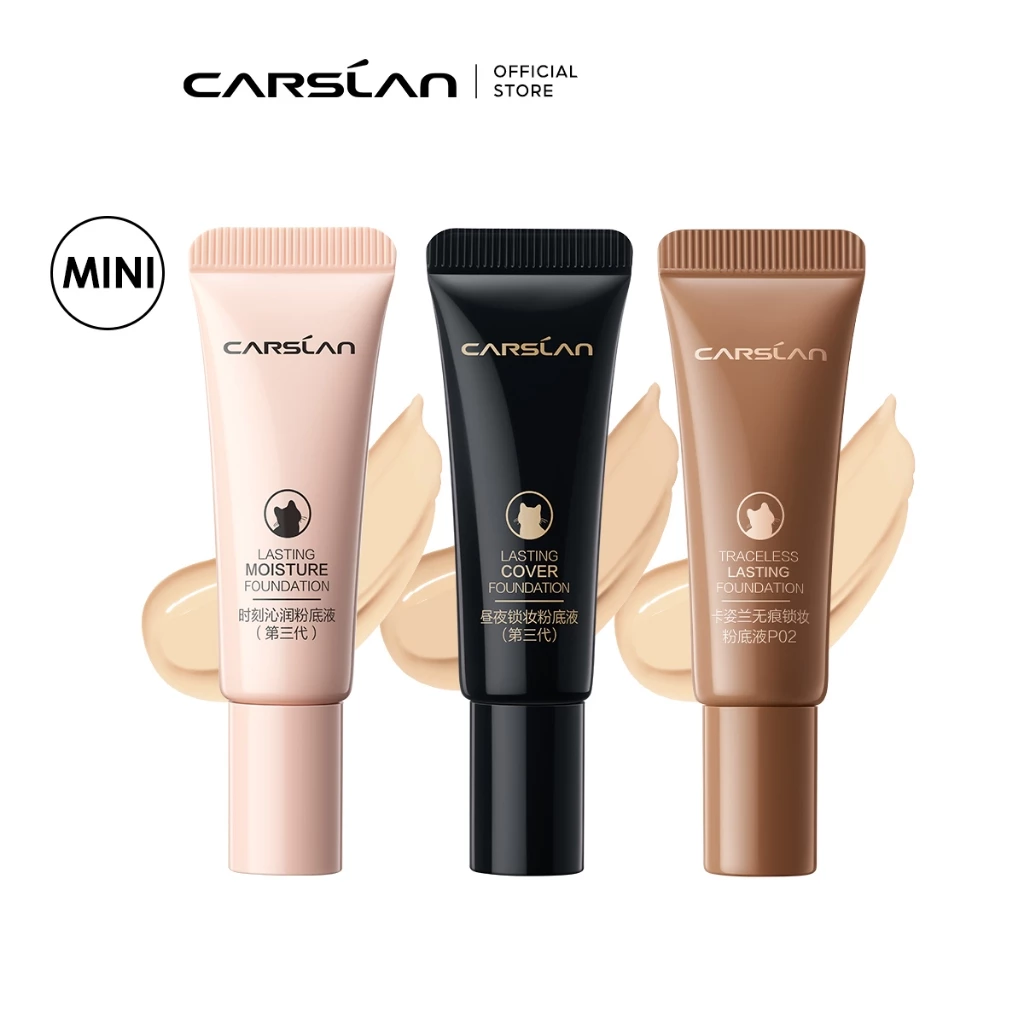 Kem nền Lasting CARSLAN dưỡng ẩm kiểm soát dầu che phủ toàn diện lâu trôi suốt 24 giờ kích thước mini 5g
