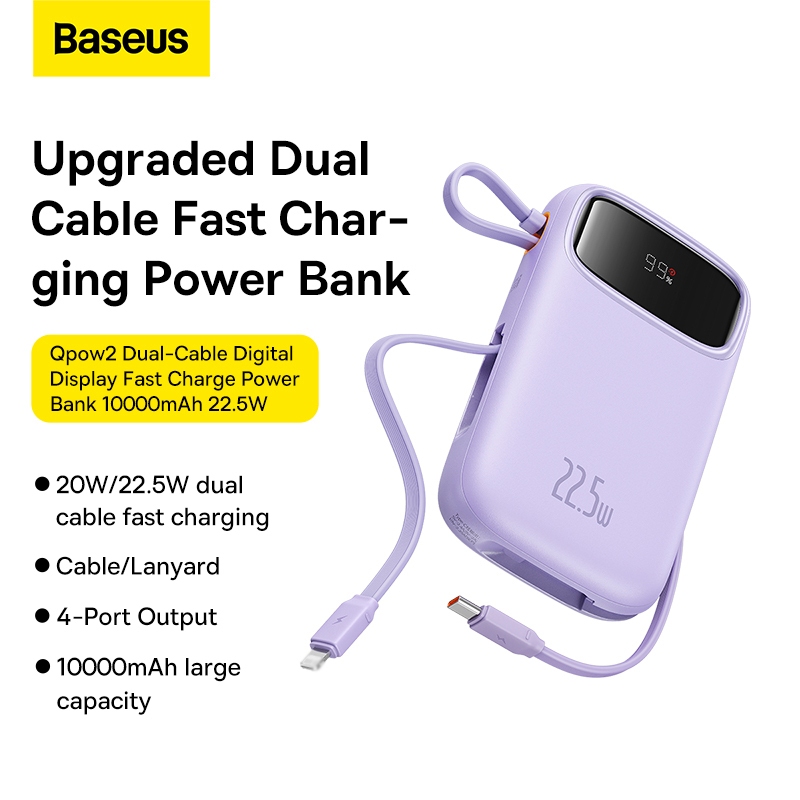 Sạc dự phòng Qpow3 BASEUS 20000mAh PD 22.5W 30W hai cổng tiện dụng cho điện…