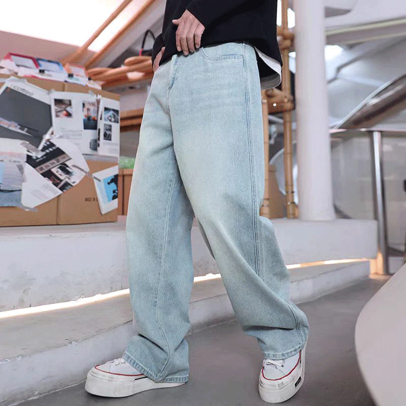 K-JEANS Quần Jeans Quần âu nam ống côn quần bò ống côn nam quần côn quần jean ống rộng nam quần jean nam wash cao cấp jeans xanh denim nam hàn quốc