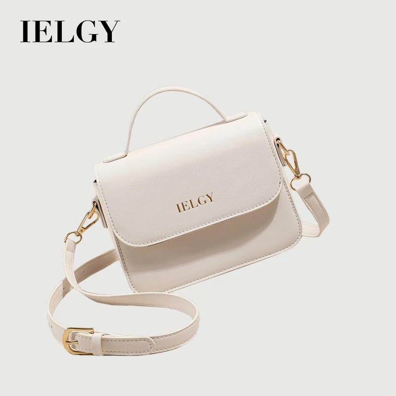 Túi đeo vai nữ IELGY hợp thời trang và đa năng IELGY màu be có dây đeo có thể điều chỉnh và khóa từ tính