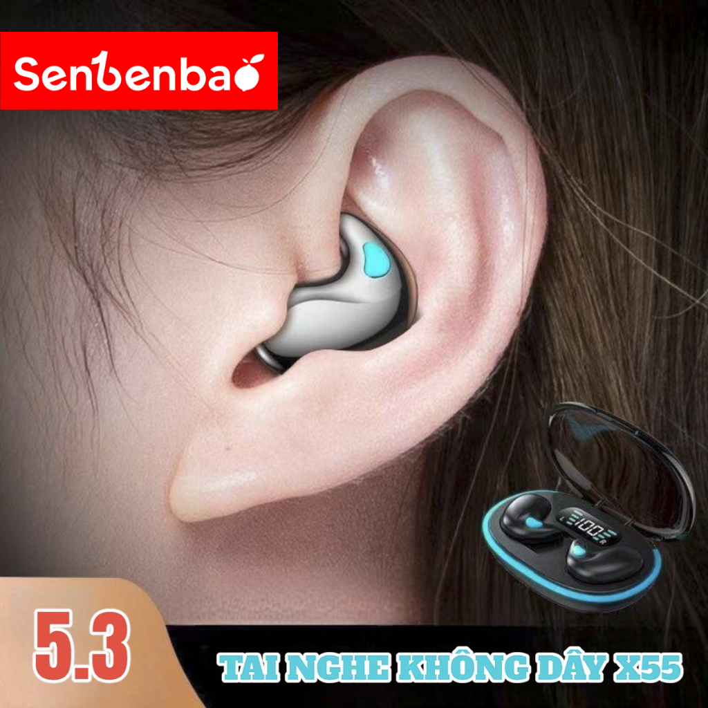 Senbenbao X55 TWS Tai Nghe Ngủ Tai Nghe Mini Không Dây Cho Công Sở Tai Nghe…
