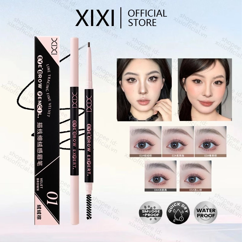 Xixi Bút Chì Lông Mày Chống Thấm Nước Tự Nhiên Lâu Dài Mịn Lấp Đầy Lông Tơ Pha Trộn Sắc Tố Cao Brow Bút Chì Trang Điểm Mắt NO.D791