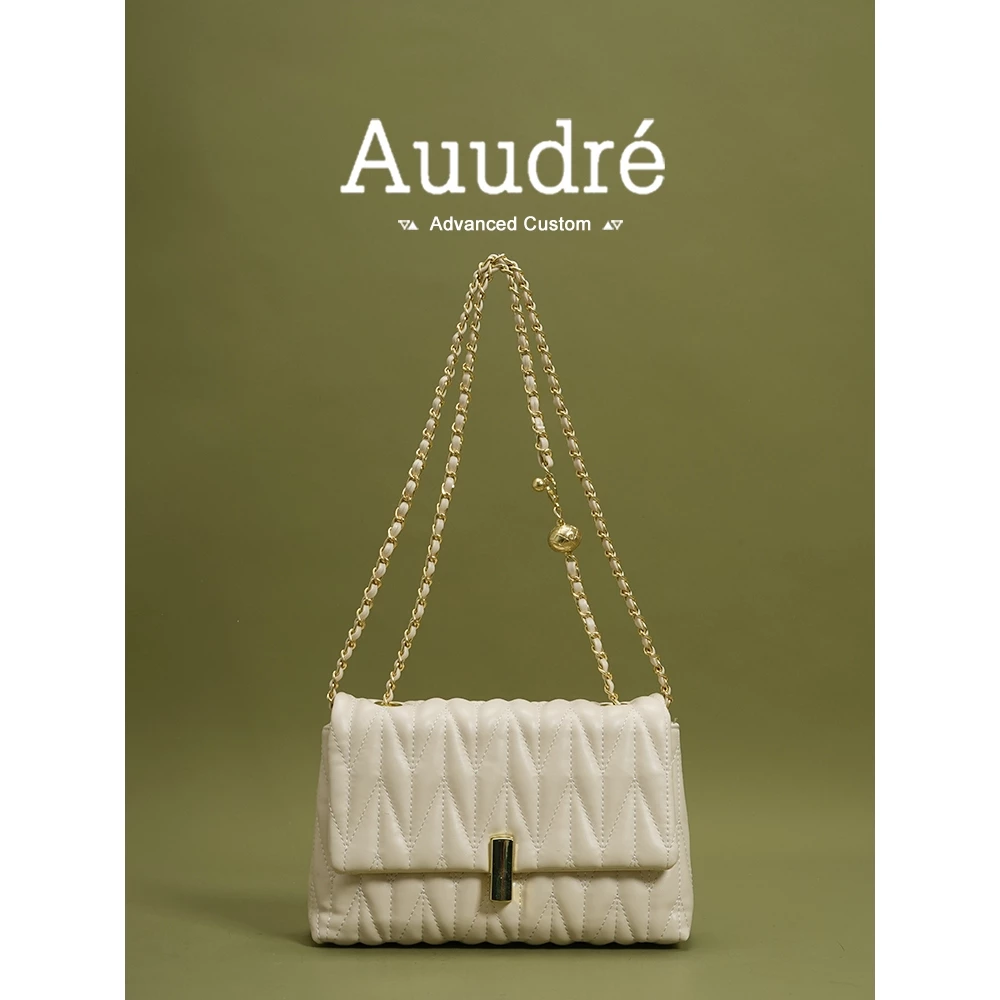 Túi đeo vai phong cách phương Tây Auudre Nữ 2025 Túi đeo chéo dây chuyền phong cách mới