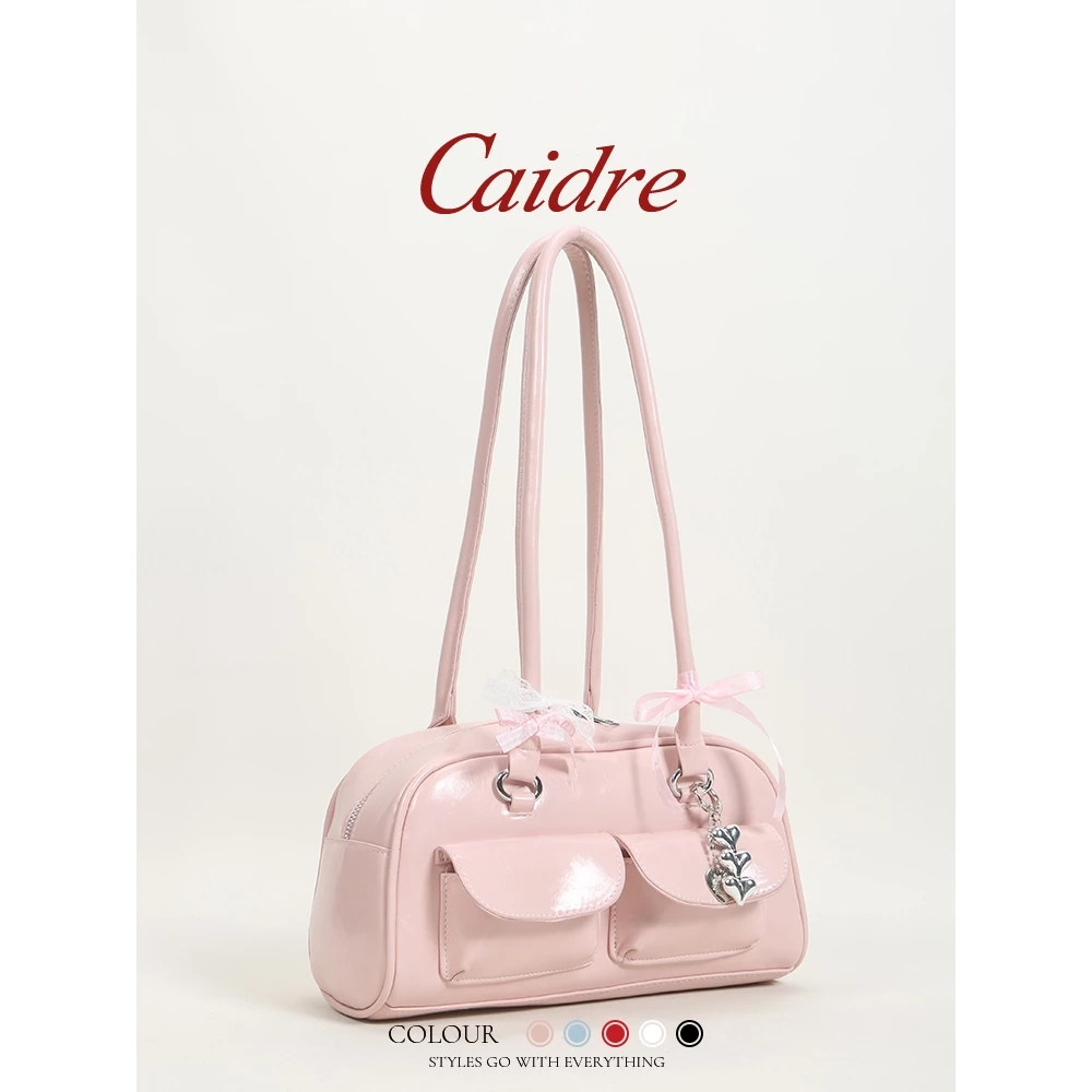 Caidre Hàn Quốc Niche Boston Túi Gối Di Động Bowling Tote Túi Đeo Vai