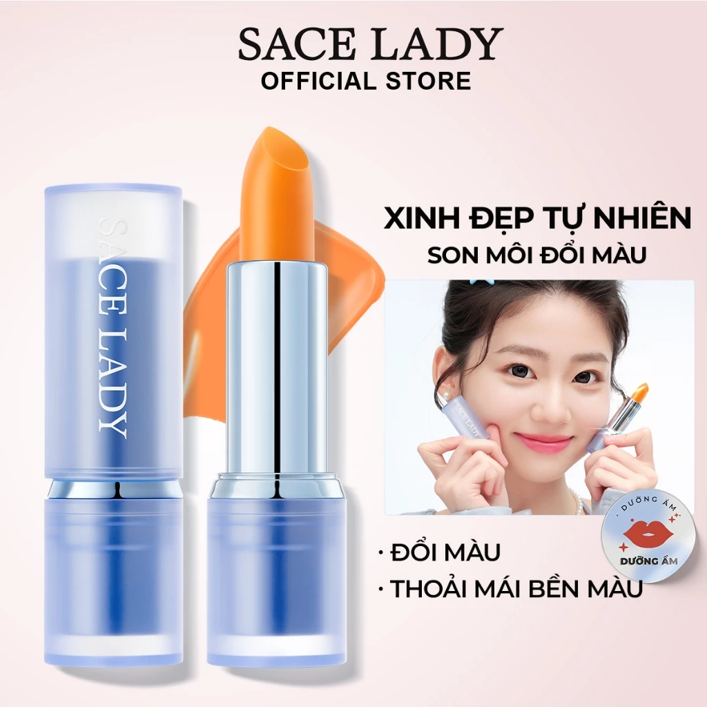 Son Dưỡng Môi SACE LADY Thay Đổi Màu Sắc Dưỡng Âm Mịn Màng Trang Điểm Môi Nhẹ Nhàng 3.5g