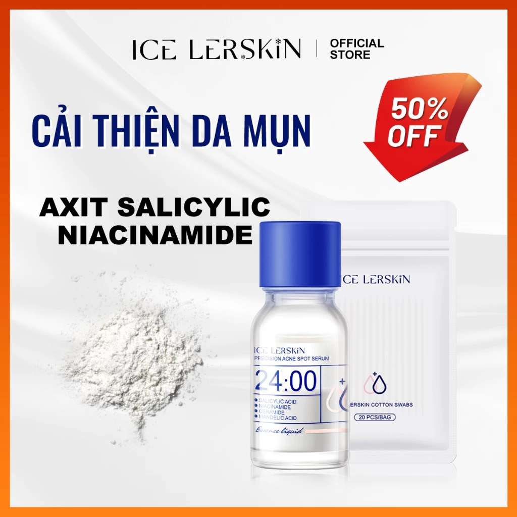 ICE LERSKIN Tinh Chất Mụn Chính Xác axit salicylic, niacinamide và các thành phần có lợi cho da khác, Phù hợp với mọi loại da